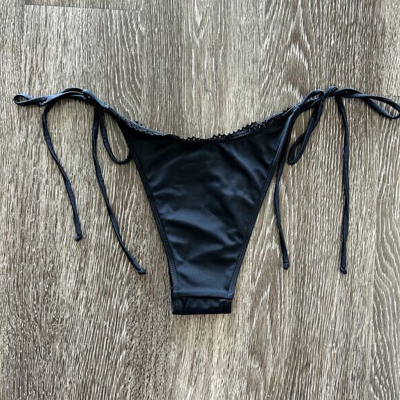 NWT Mare Perpetua Free People Dusk Black String Bikini Bottoms Size Medium Swim - Picture 6 of 16